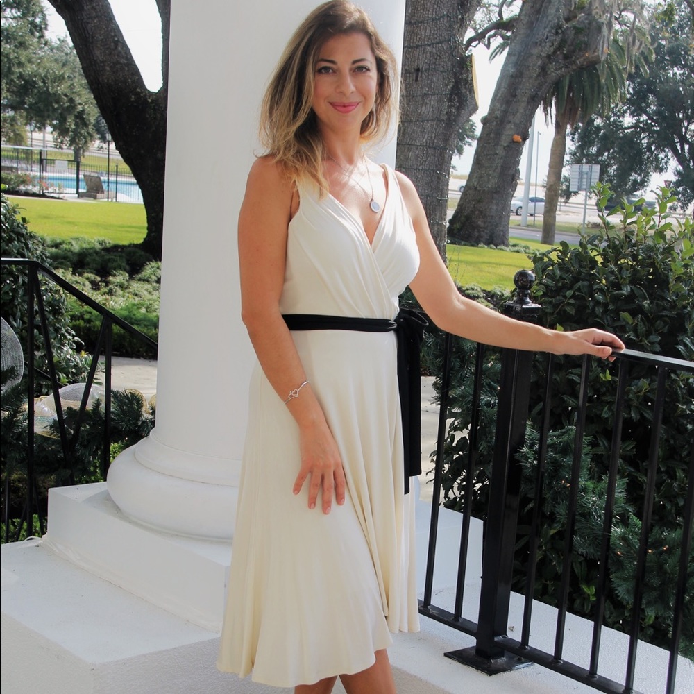 Cream Wrap Dress
